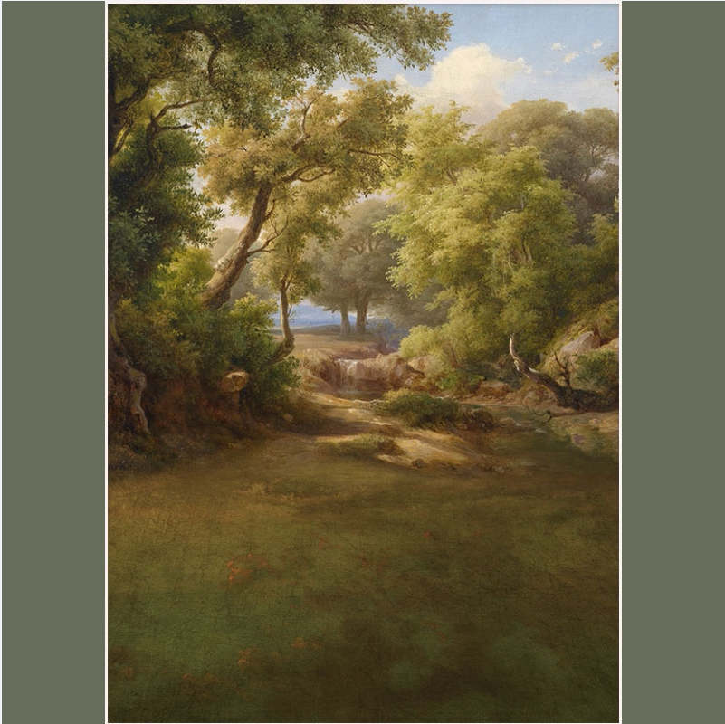 儿童油画布背景影楼室内拍照肖像背景纸室内复古油画拍照写真背景