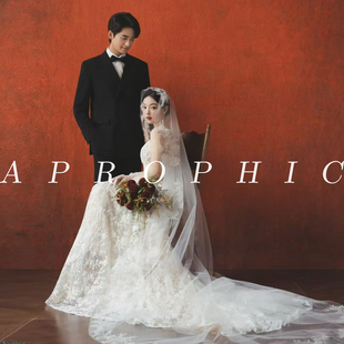 高级婚纱斑驳红色油画背景布复古颗粒感油画手绘拍照肌理背景布