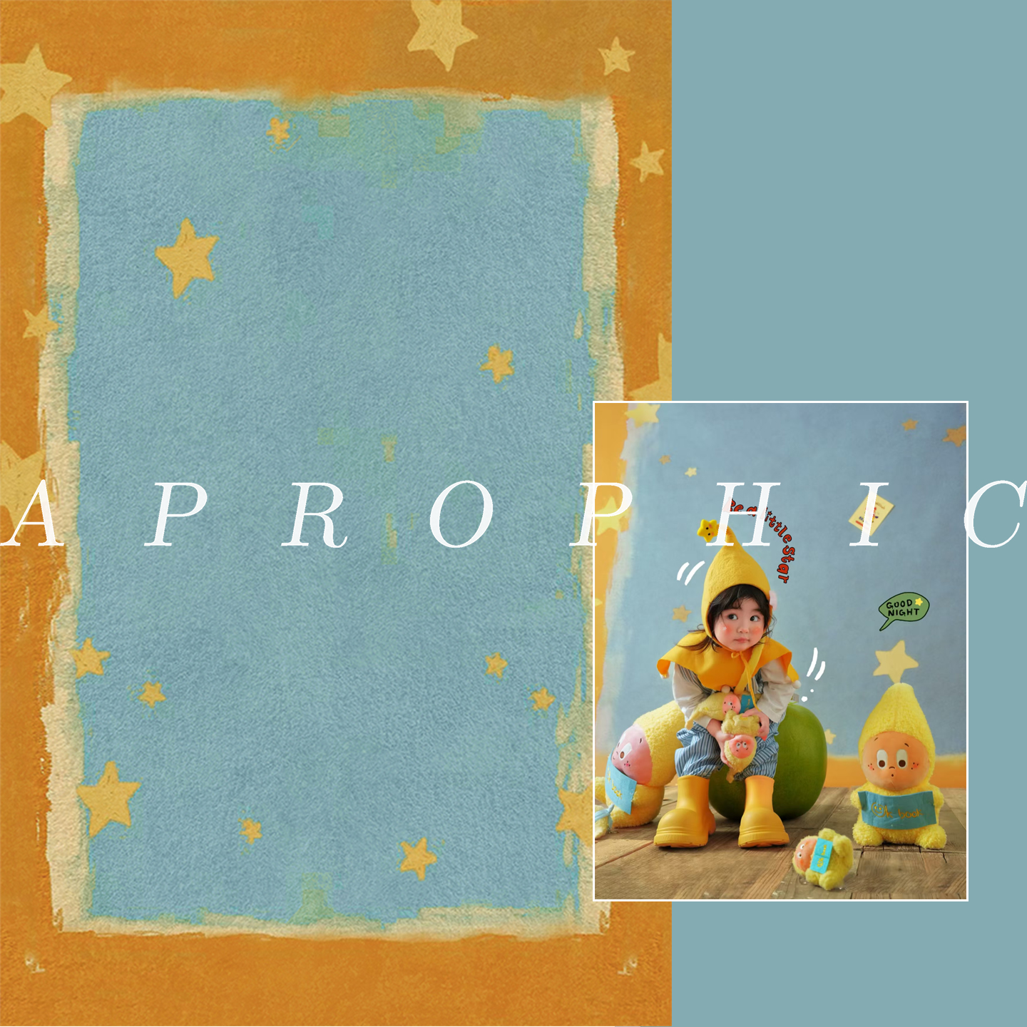 影楼儿童卡通拍照背景纸宝宝摄影写真新款室内儿童星星人写真背景