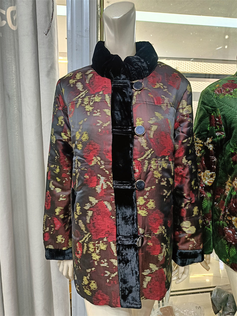 依美中老年人女装冬季棉服加棉保暖棉衣妈妈装休闲袄15180