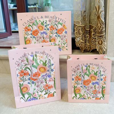 莫奈花园ins风礼品包装袋手提袋