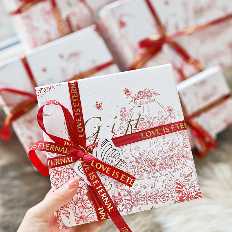 新年圣诞节法式兔子花园礼物盒空盒ins复古商务包装盒子伴手礼盒