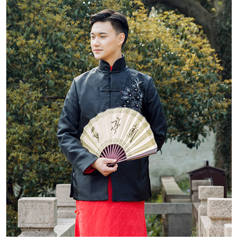 男士民国棉麻长衫长袍大褂老爷装上海滩舞台服装年会演出服租赁