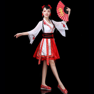 女团寄明月红昭愿扇子舞蹈中国风古装学生装汉服北京服装租赁