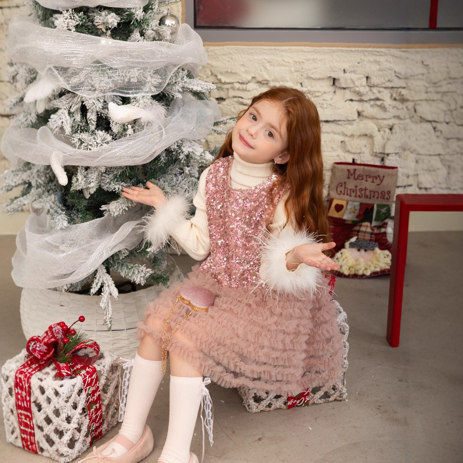 女童公主礼服裙千金风亮片连衣裙