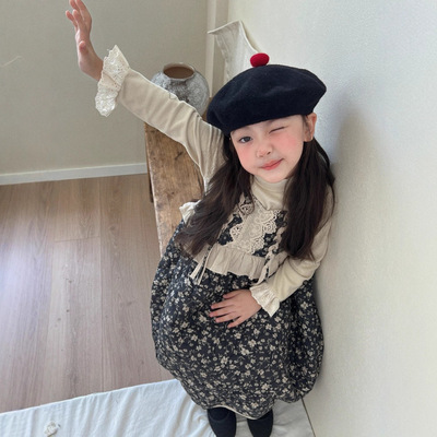 夹棉连衣裙女童洋气碎花公主