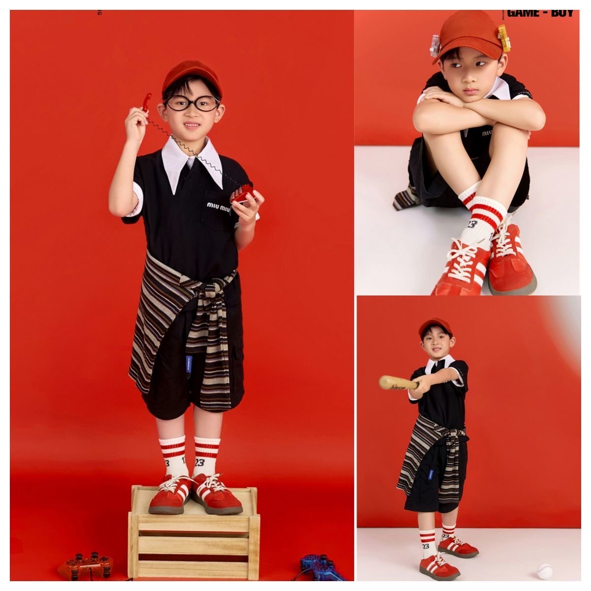儿童摄影服装潮童T台走秀杂志风主题拍照衣服影楼写真照表演服