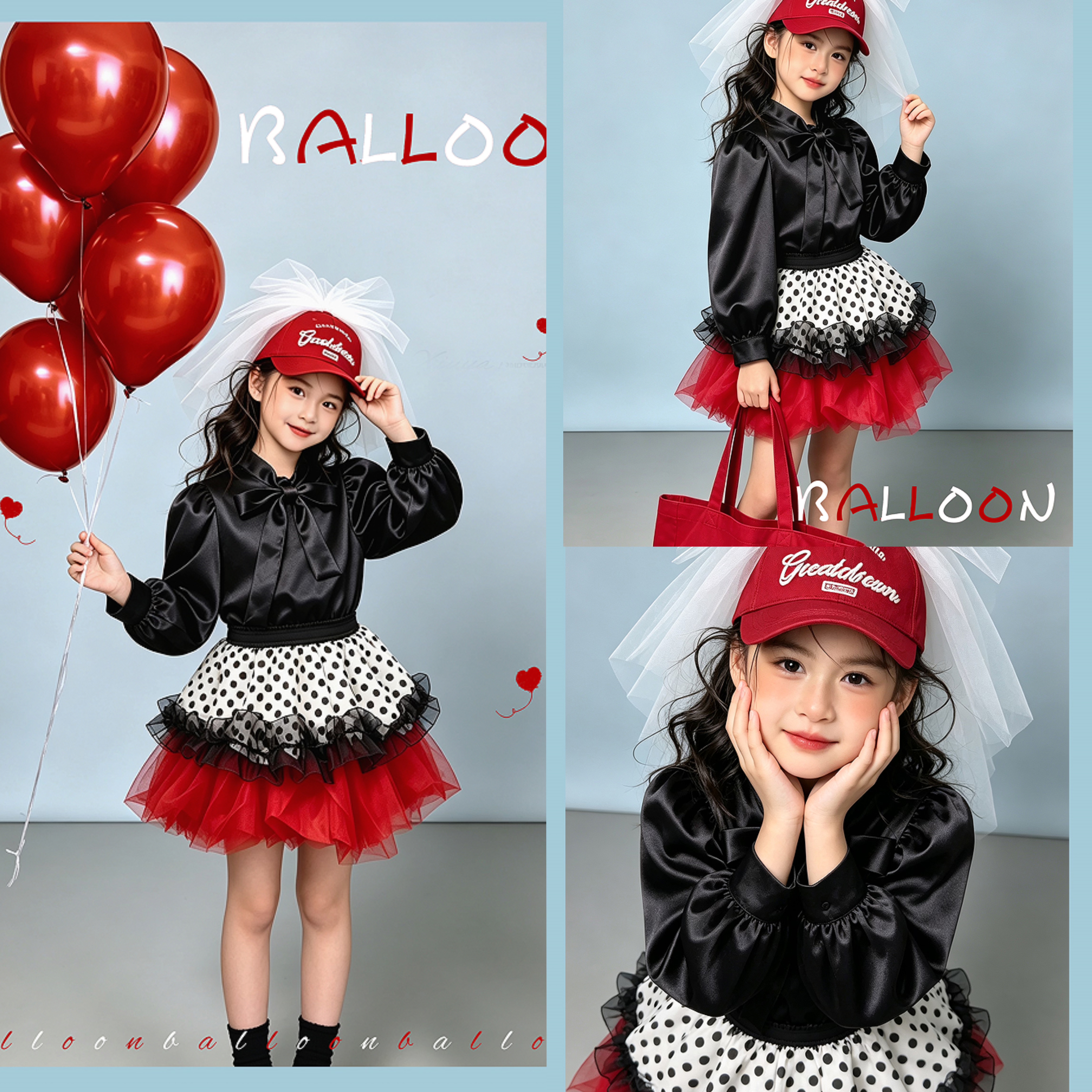 新款儿童摄影服装影楼拍照写真潮服女童公主裙礼服嘻哈表演演出服