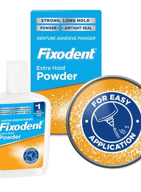 美国直邮 Fixodent活动假牙固定剂义齿粘合稳固 粉末款76g