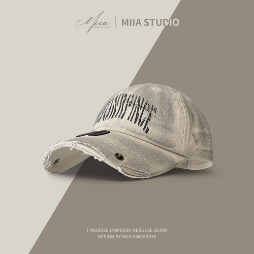 90美式复古破洞牛仔棒球帽