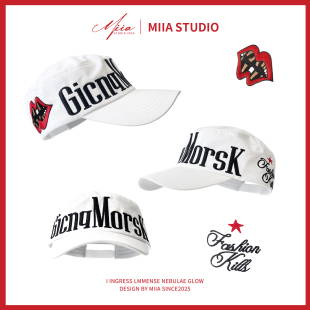 美式字母刺绣棒球帽子女款双色平顶宽帽檐大头围显脸小鸭舌帽潮男