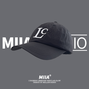 吴世勋同款韩国设计师字母刺绣速干轻薄透气棒球帽尼龙鸭舌帽女潮