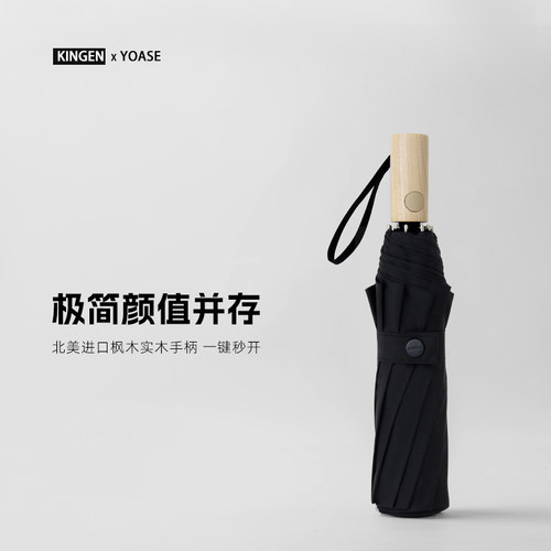 特氟龙纯色十骨抗风自动晴雨伞