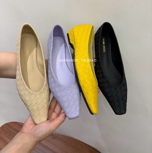wins shoes·2026法式小众时尚夹趾软底金色外穿小半拖女鞋平底鞋