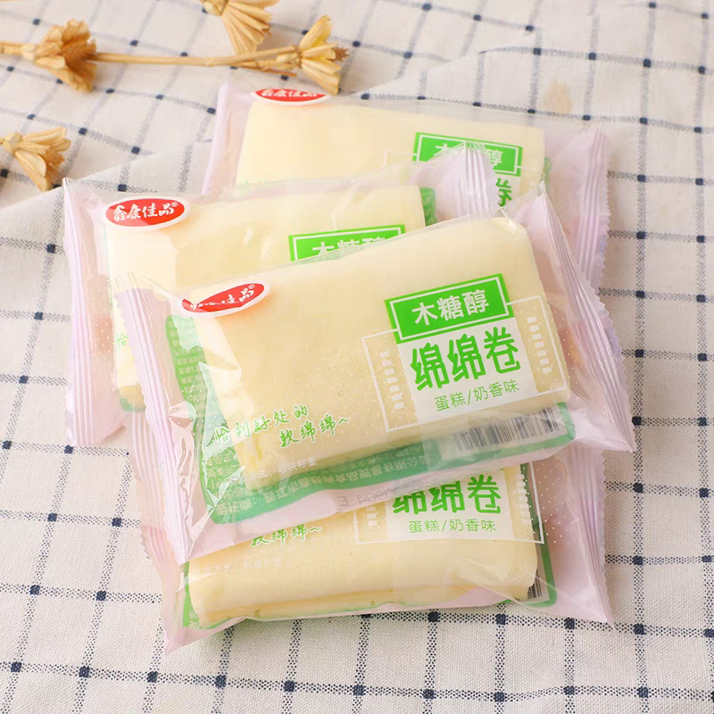 4斤原箱)木糖醇绵绵卷毛巾卷蛋糕面包代餐下午茶学生早餐营养零食
