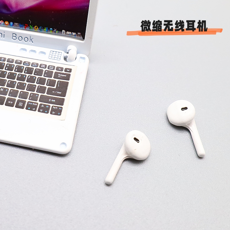 1:12小布娃娃屋配件 diy场景模型拍聂道具迷你仿真合金耳机小耳塞