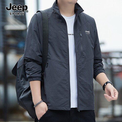 吉普立领外套双面穿夹克男上衣