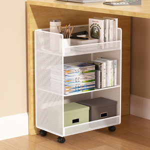 桌面落地书架置物架多层可移动带轮小推车办公室桌下桌旁收纳架子