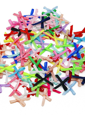 (100个每包)3mm丝带宽度 迷你缎带蝴蝶结手打蝴蝶结DIY发饰装饰