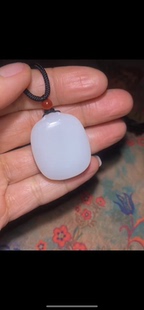 新疆和田玉籽料 平安无事牌 一级白油性脂粉足温润细腻33*28*13mm