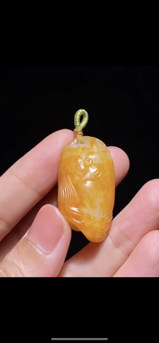 天然精品新疆和田玉籽料黄玉祝福36×19×13mm正品证书二十年老店