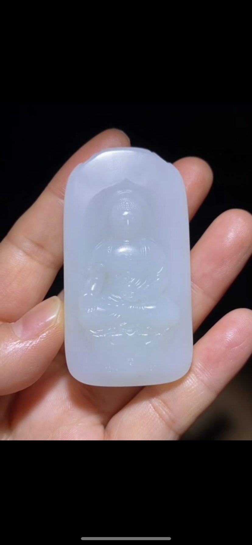 高品新疆和田玉籽料阿弥陀佛白度一级油性好细度过灯60/32/11.8mm