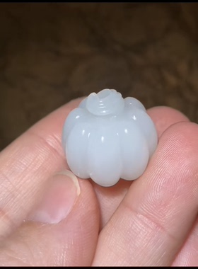 精品新疆和田玉籽料南瓜珠•福韵天成 一级白细油性脂粉好20*18mm