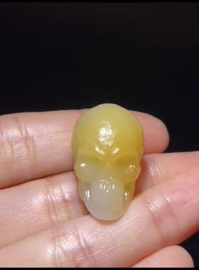 天然精品新疆和田籽料重生骷髅 沁玉种留原皮 正品带证书全国复检