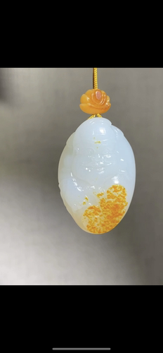 天然精品新疆和田籽料 洒金皮 财神30/20/10mm正品证书二十年老店