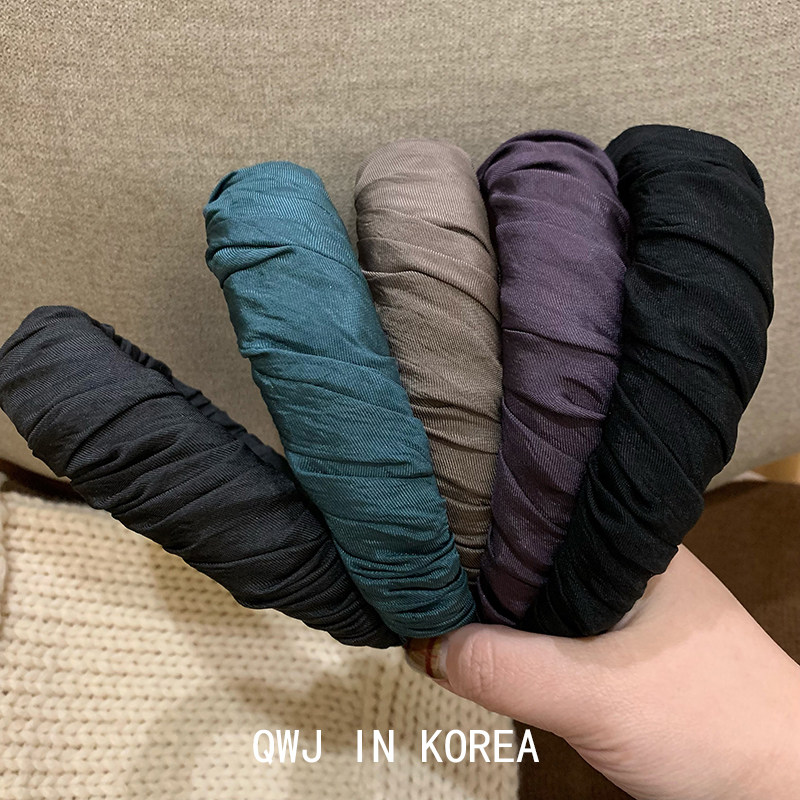 自然的高颅顶 韩国进口高级面料纯色海绵宽发箍气质头箍舒适垫高
