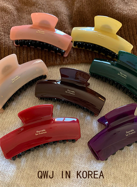 韩国进口France金标黑爪抓夹hans醋酸发抓发夹法式气质盘发鲨鱼夹