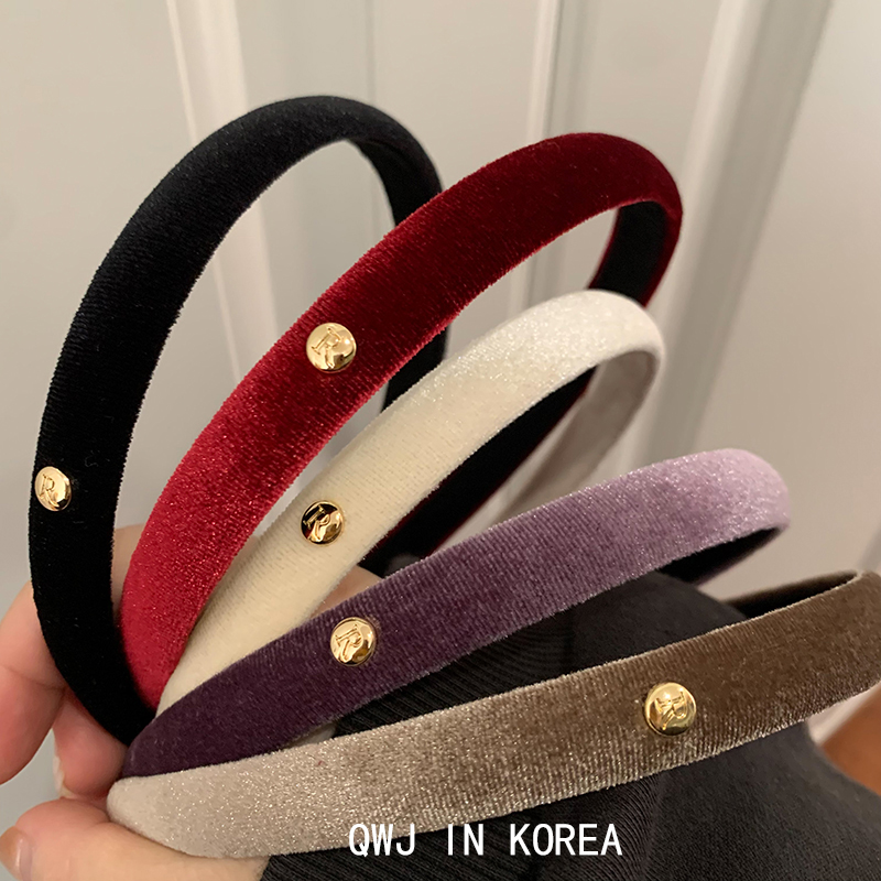 韩国R金标细丝绒发箍法式发卡