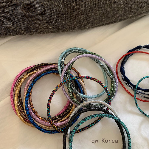 韩国进口KNK彩色亮丝皮筋发圈