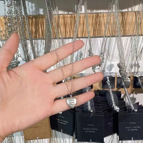 新款 brandymelville复古爱心bm项链女甜美可爱百搭锁骨项链