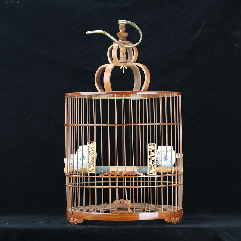 画眉鸟竹笼竹皮抛光紫竹老竹手工全套配件活底竹鸟笼精抛光鸟笼竹