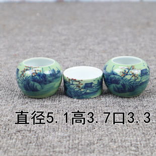 靛颏百灵绣眼鸟杯玉鸟黄鸟柳莺鸟食罐杯子瓷碗高白三件套鸟笼配件