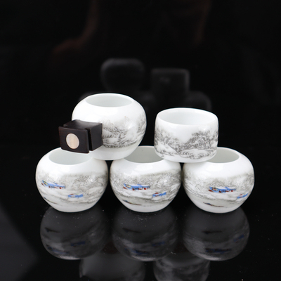 景德镇瓷碗鸟食罐红子绣眼靛颏