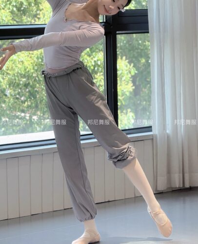 邦尼现代舞蹈舒爽直筒瑜伽体感运动含弹力束腿体感热身长裤显瘦