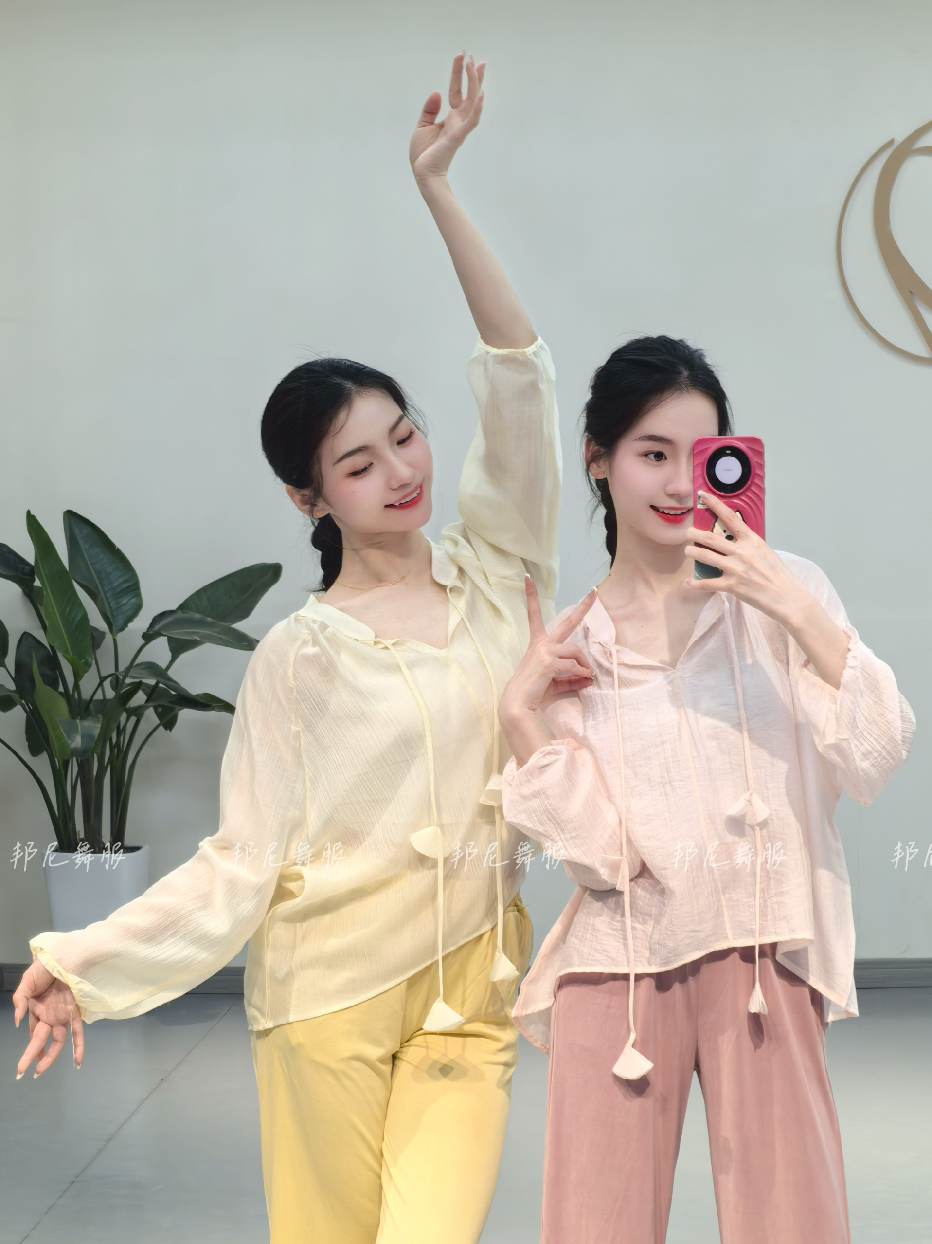 古典舞飘逸纱衣身韵宽松系带舞蹈练功服中国舞现代舞训练上衣女