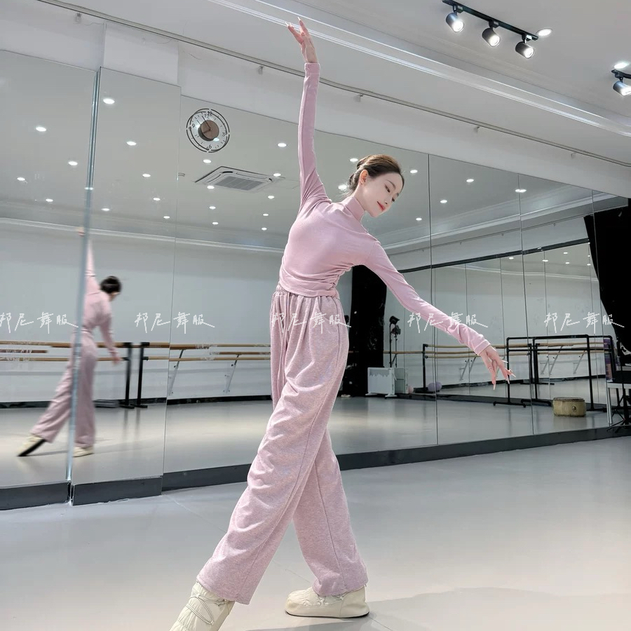 半高领显瘦现代舞服成人女秋冬打底练功上衣中国古典舞服形体服