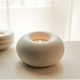 创意简约白色大号陶瓷烛台摆件圆形蜡烛台座餐桌节日家居装 饰品轻