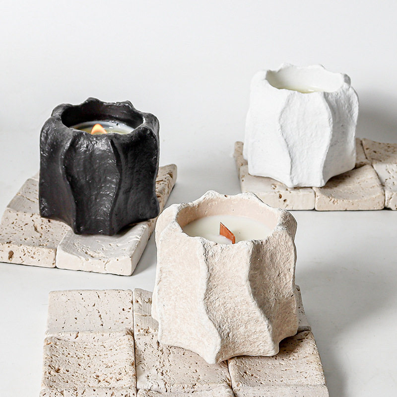 创意轻奢简约水泥家用香薰蜡烛杯北欧空杯烛台摆件大豆蜡容器奇形,居家日用,空气净化剂,淘宝优惠券,粉丝福利购,淘宝优惠卷