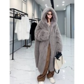 狐狸毛双面密编皮草长款 CC105 灰太狼 外套 思语