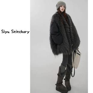 新款 CC251104 调色盘 貉子毛洋气皮草外套 思语