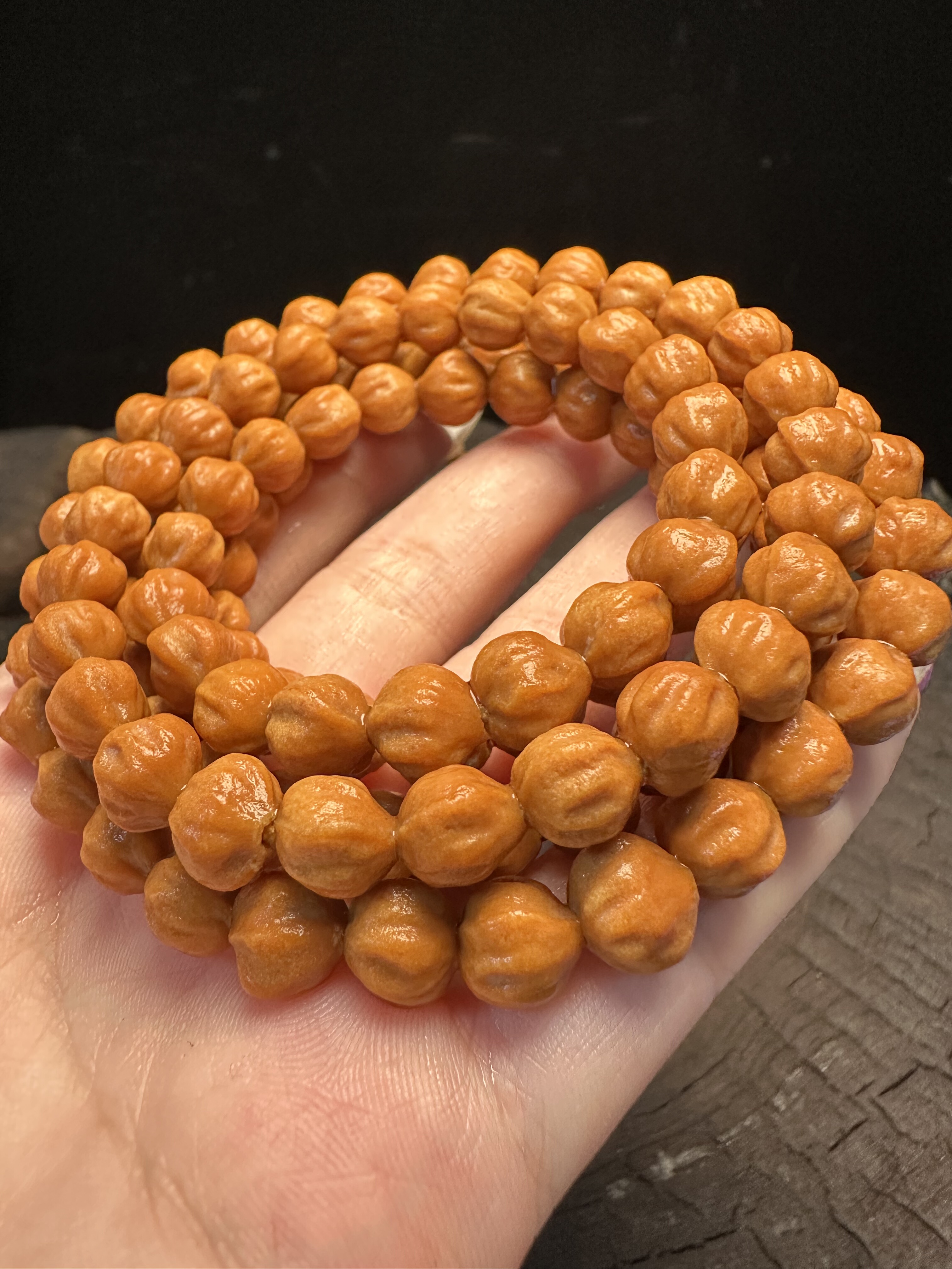 热振柏香籽放漏款纯原桩莲花高油腻108长串挂脖文玩粉皮多棱新手