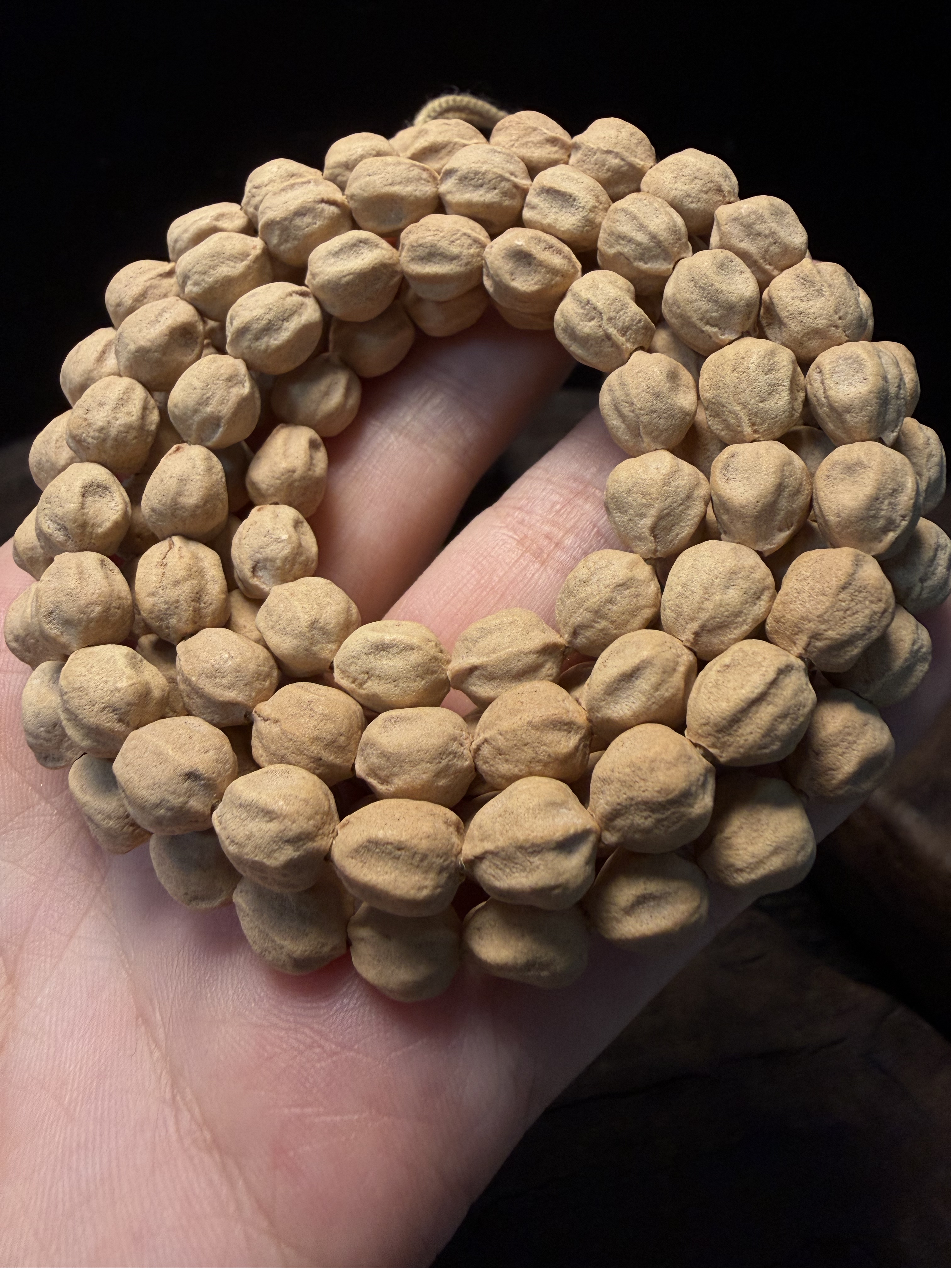 H热振百香籽原桩水滴形莲花高桩粉油皮微麻皮玉化毕业款干净长串