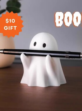 幽灵笔架办公家居桌面可爱小摆件树脂摆件万圣节送礼创意礼物