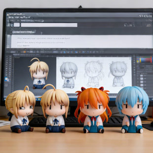 Q版机箱二次元坐姿 EVA明日香手办 真希波绫波丽模型桌面摆件公仔