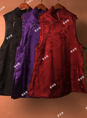 25455素女馆新款素色斜襟汉服棉马甲