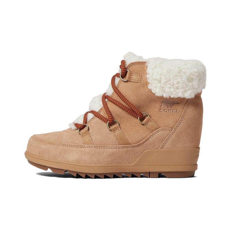 代购正品sorel evie cozy lace冰熊雪地靴女士坡跟户外加绒休闲靴